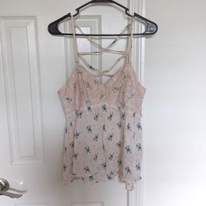 Abercrombie Pink Floral Lace Cami
